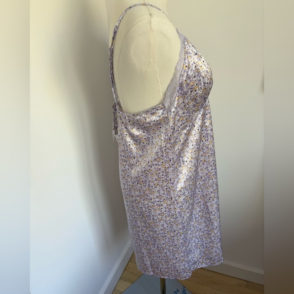 HM Purple Flower Slip Dress with Lace Trim - Picture 3 of 7